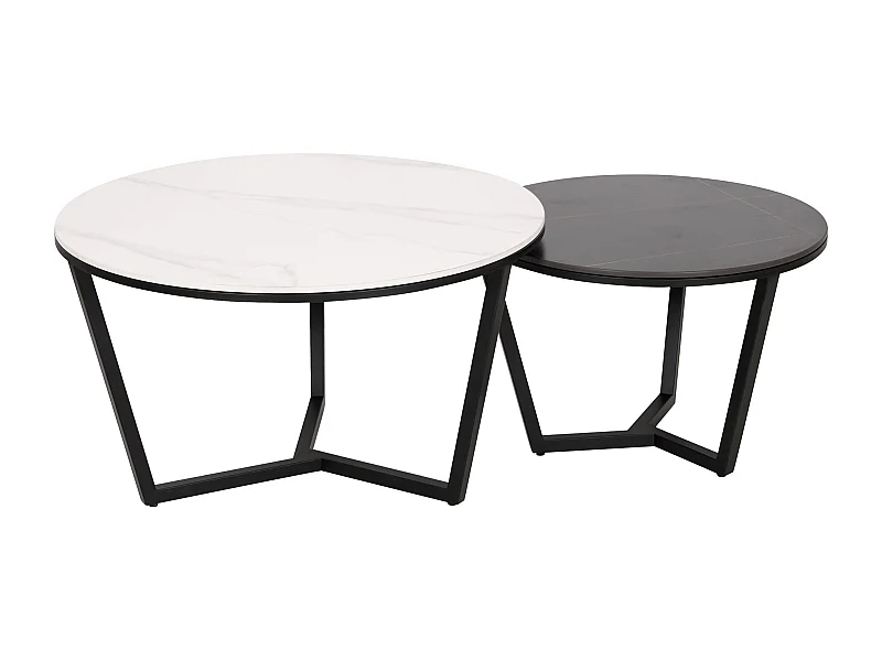 Mesa de centro preto branco modig m66 80x45x80 cm