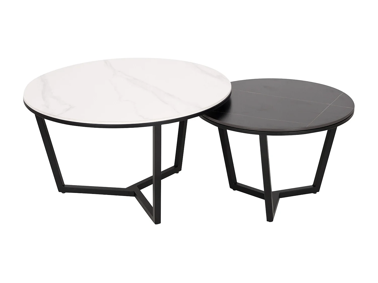 Mesa de centro preto branco modig m66 80x45x80 cm