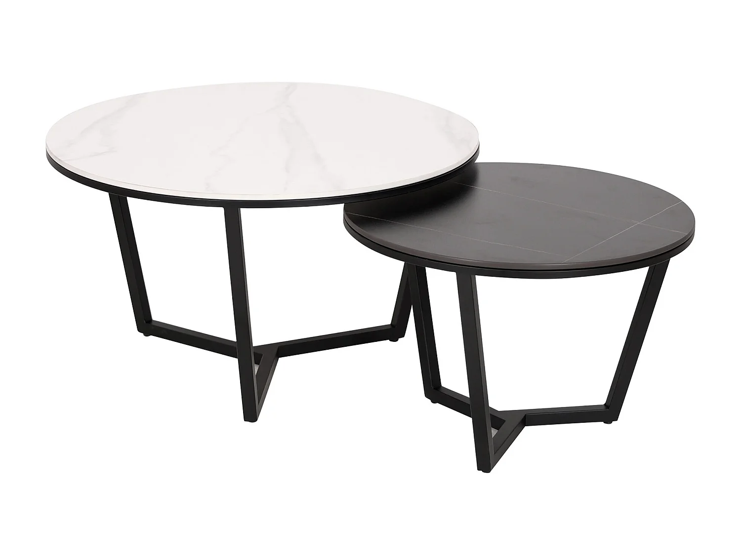 Mesa de centro preto branco modig m66 80x45x80 cm