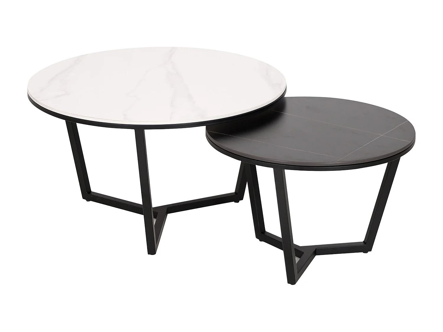 Mesa de centro preto branco modig m66 80x45x80 cm
