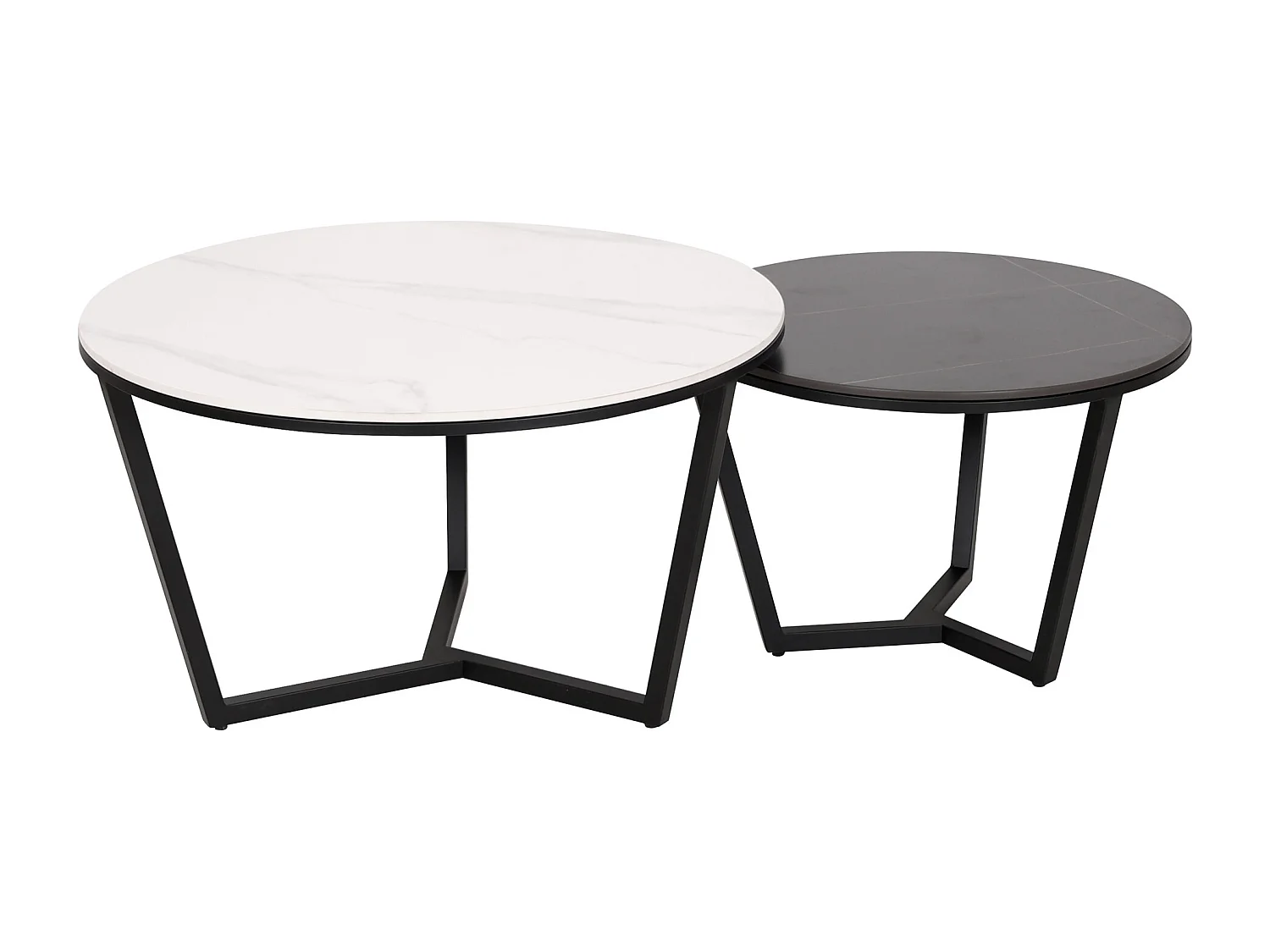 Table basse noir blanc modig m66 80x45x80 cm