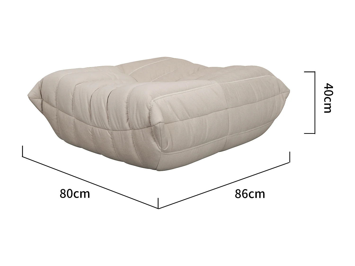 Repose-pieds 86x40x80 cm beige nua N22-4