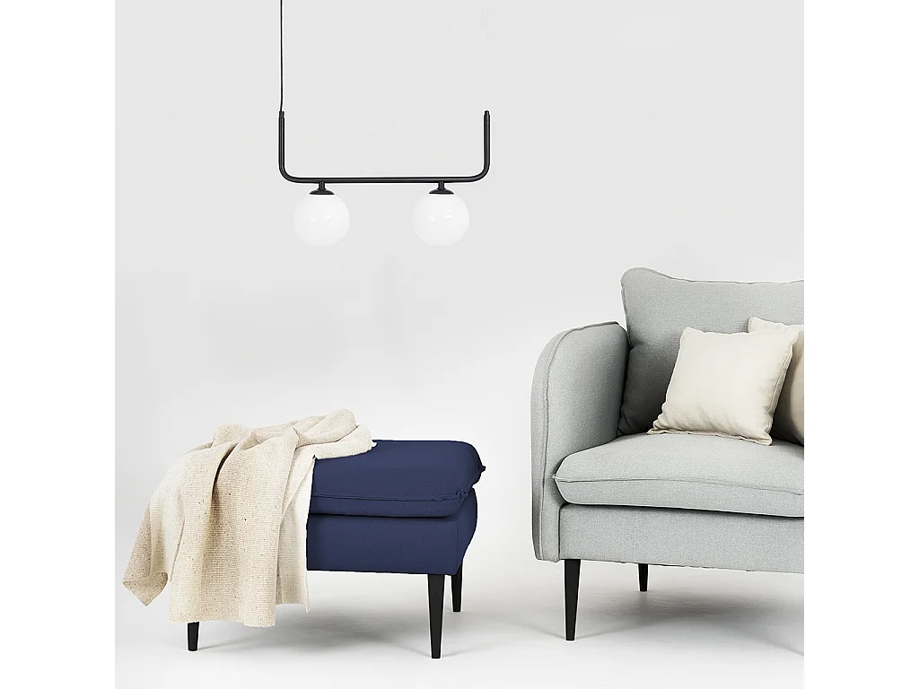 Pouf 0,7x0,7x0,45 m noir élégant