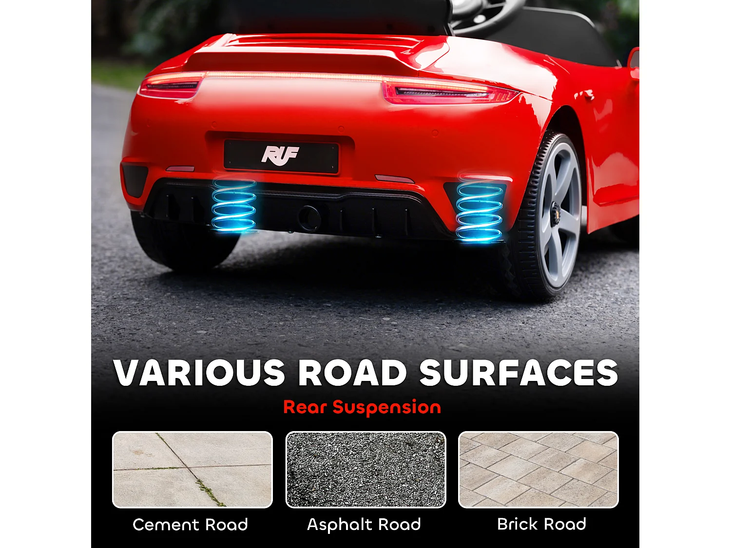 Macchina per bambini 3-5 anni con licenza ruf gt e telecomando rosso