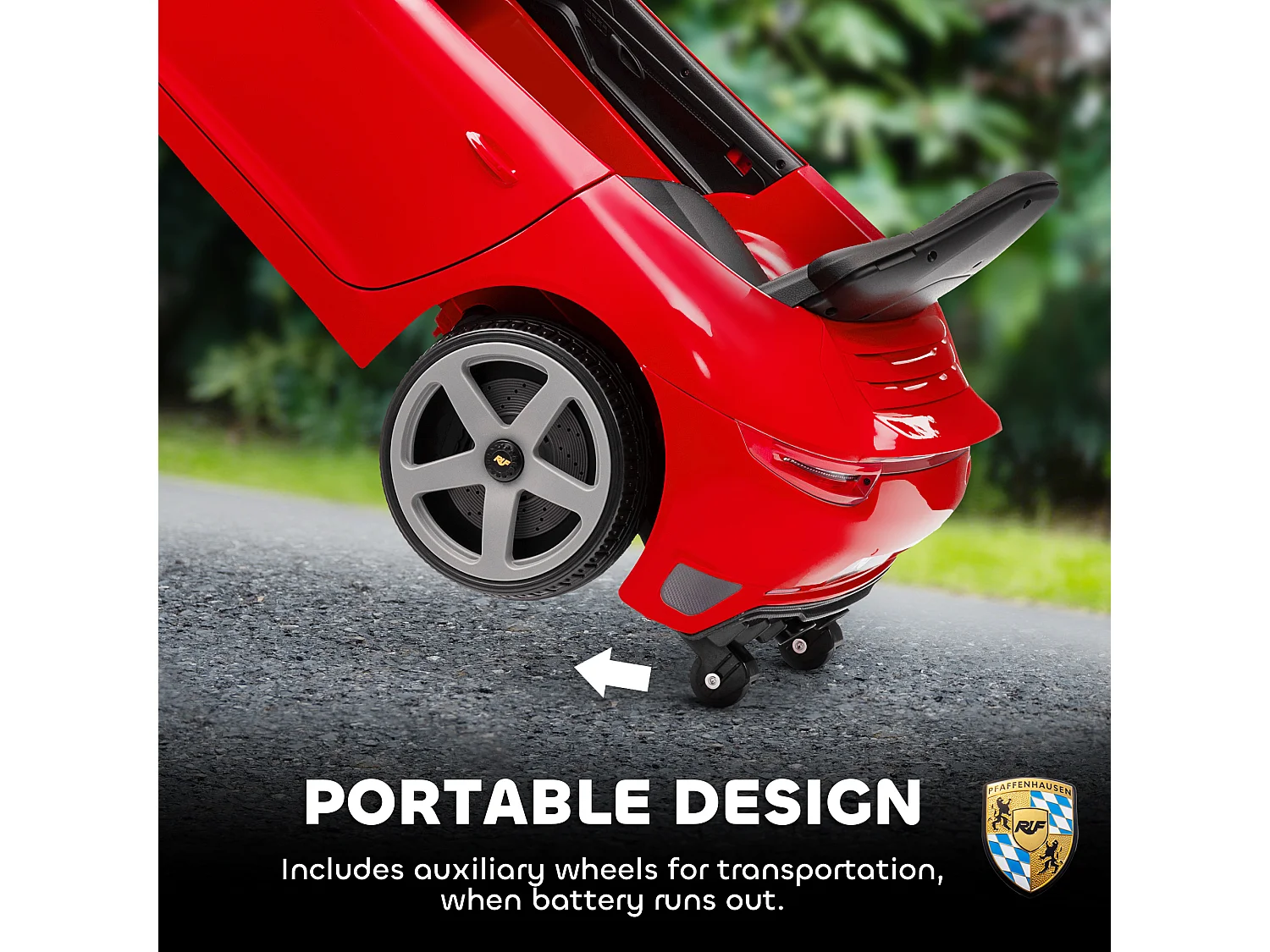 Macchina per bambini 3-5 anni con licenza ruf gt e telecomando rosso