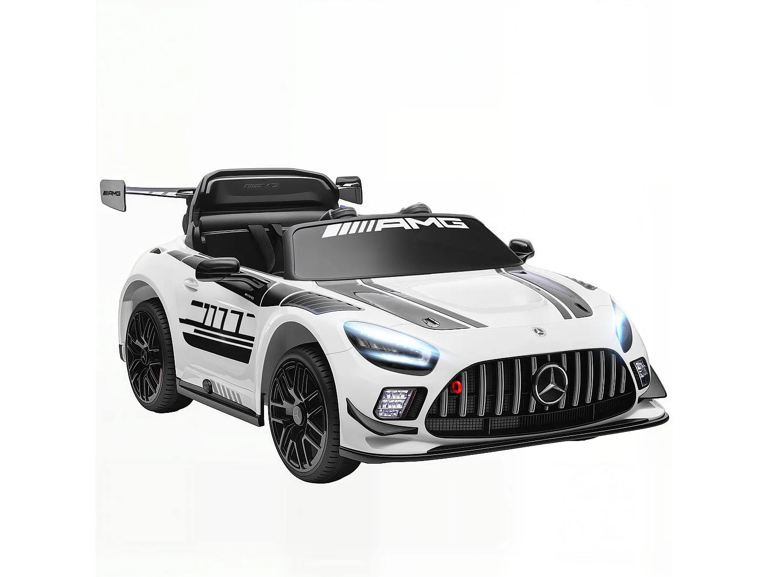 Auto elettrica per bambini 3-8 anni mercedes amg e telecomando bianco