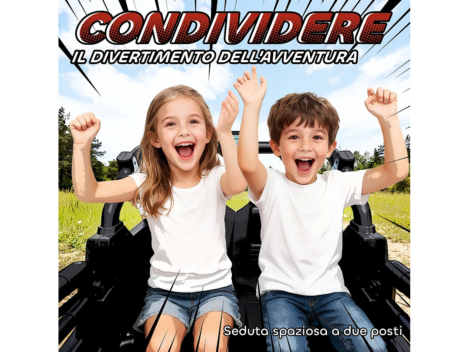 Macchina elettrica per bambini con telecomando arancione