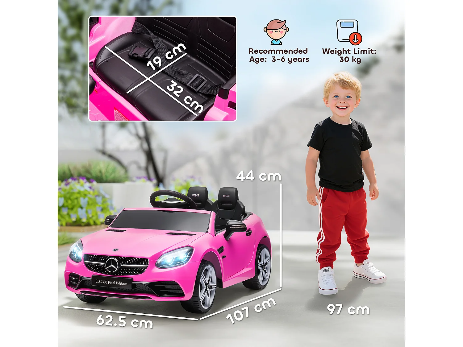 Macchina elettrica per bambini 3-6 anni con telecomando