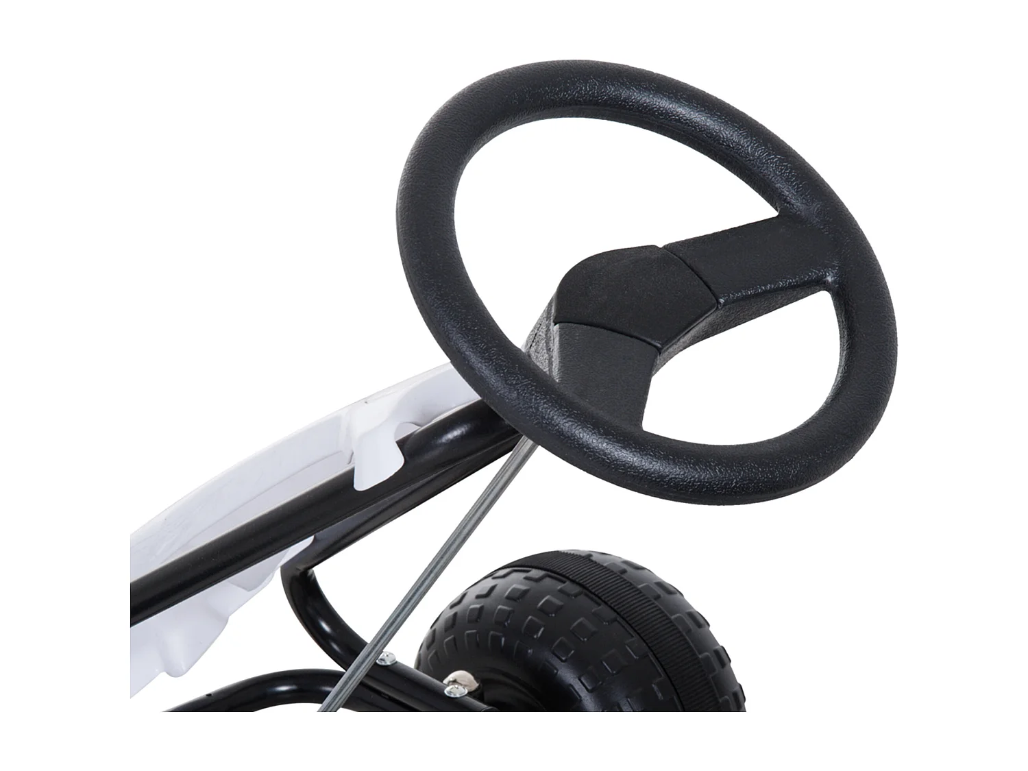 Go-kart a pedali per bambini con freno e frizione bianco e nero