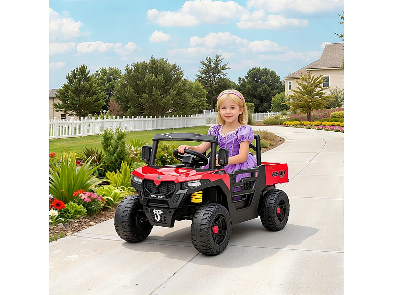 Macchina elettrica per bambini 12v con telecomando e bagagliaio rosso