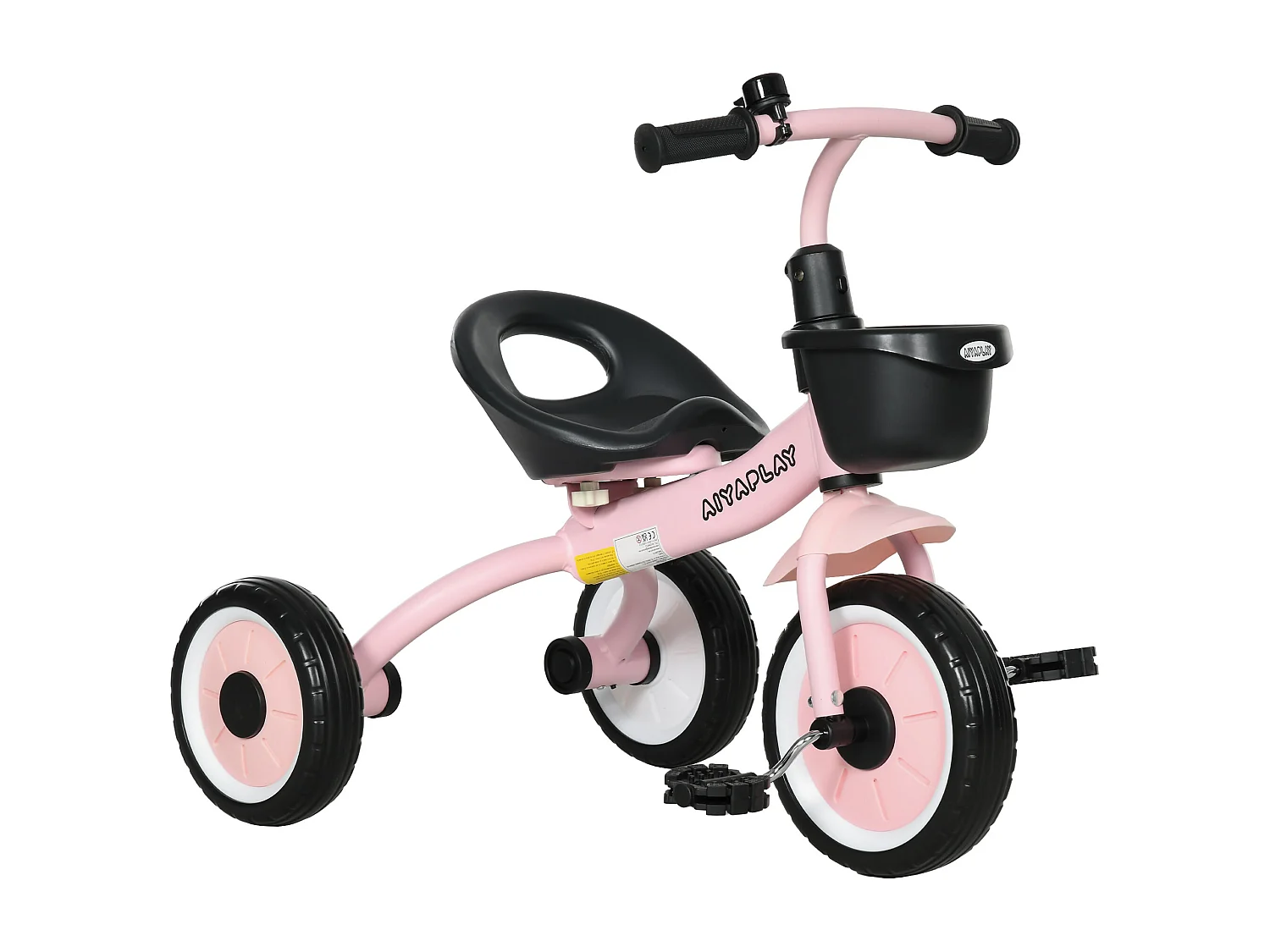 Triciclo per bimbi 2-5 anni regolabile con campanello rosa