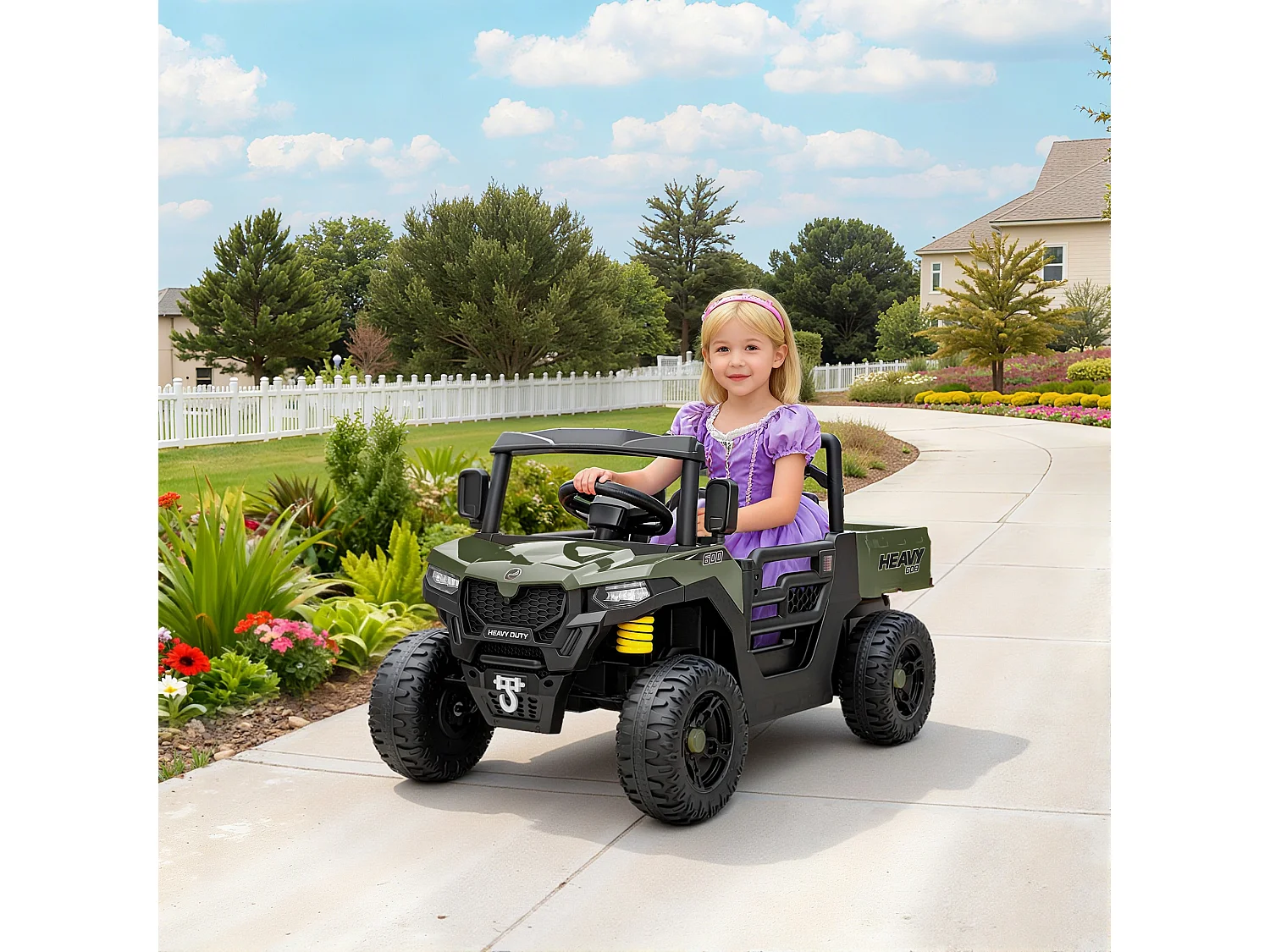 Macchina elettrica per bambini 12v con telecomando e bagagliaio verde