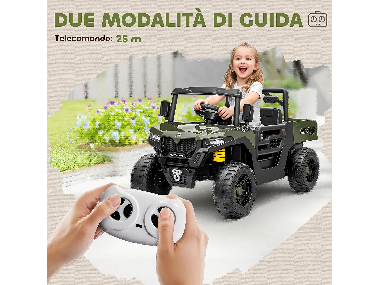 Macchina elettrica per bambini 12v con telecomando e bagagliaio verde