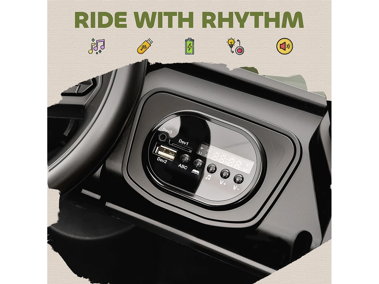 Macchina elettrica per bambini 12v con telecomando e bagagliaio verde