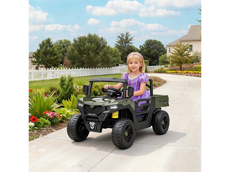 Macchina elettrica per bambini 12v con telecomando e bagagliaio verde