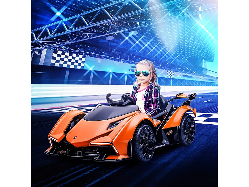 Auto elettrica bambini con telecomando lamborghini arancione
