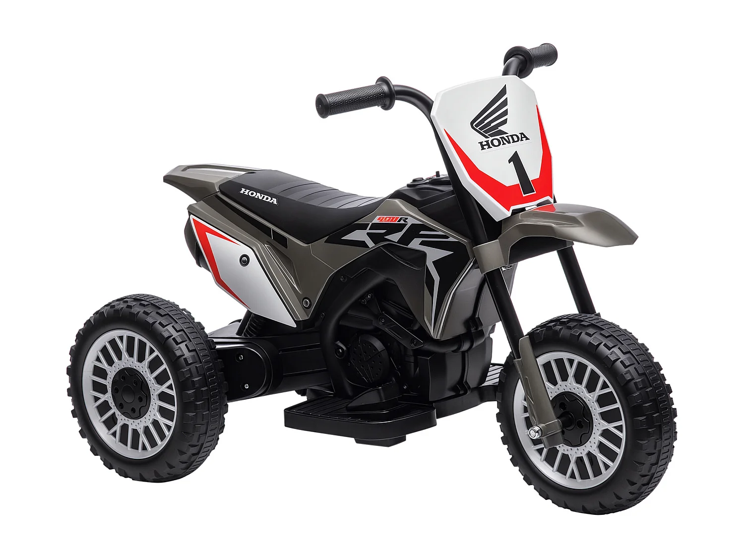 Moto da cross elettrica per bambini 18-36 mesi a 3 ruote grigia