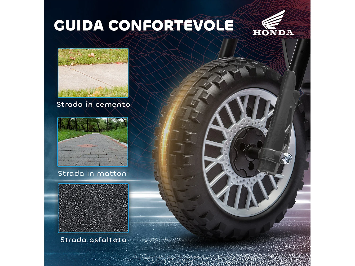 Moto da cross elettrica per bambini 18-36 mesi a 3 ruote grigia