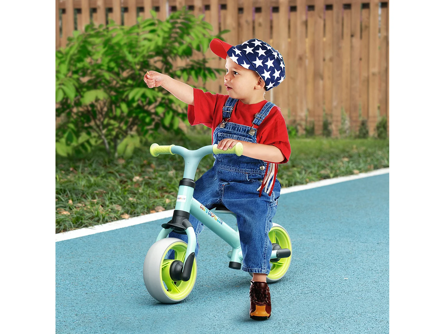 Bici senza pedali per bambini con sella regolabile multicolore