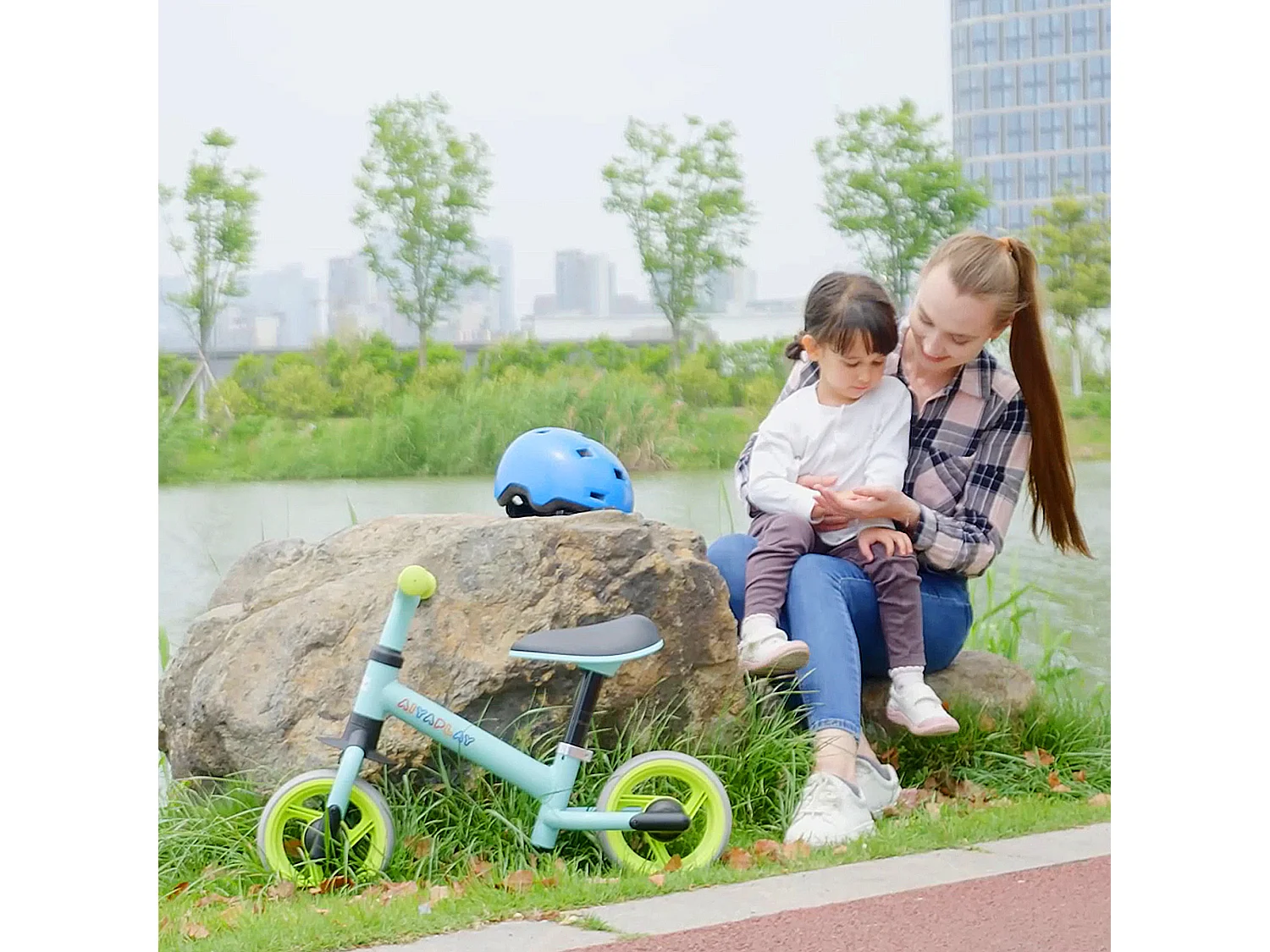Bici senza pedali per bambini con sella regolabile multicolore