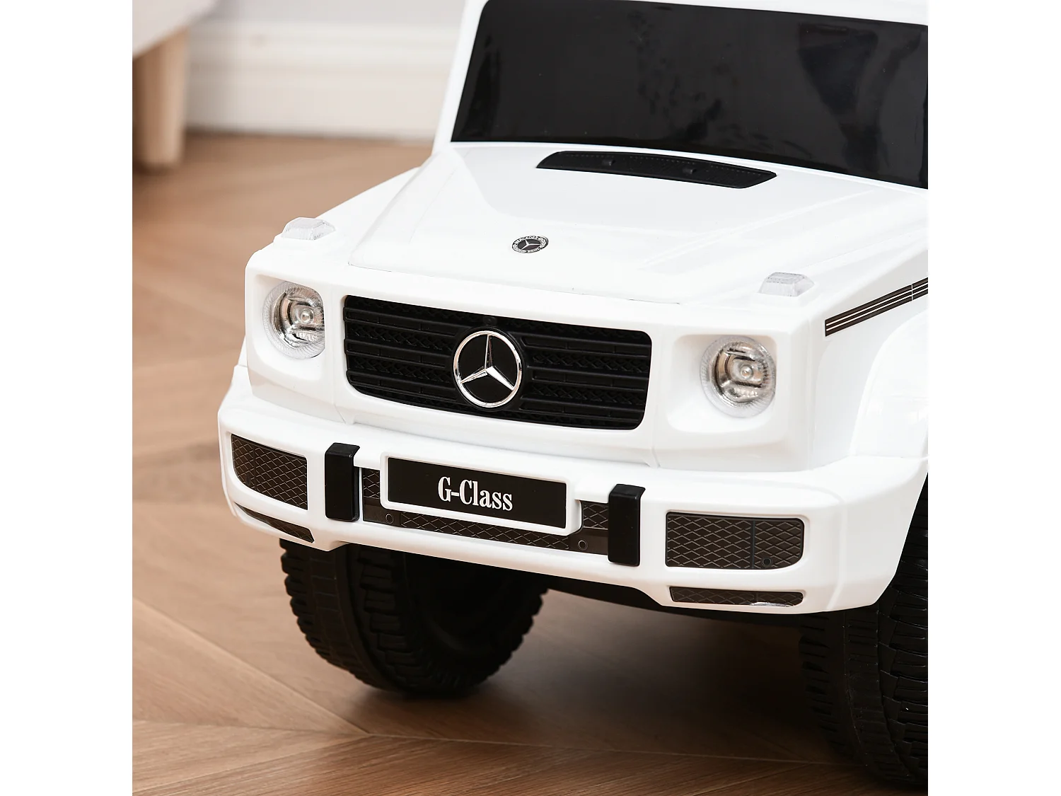 Macchina a spinta per bambini con tettuccio bianco