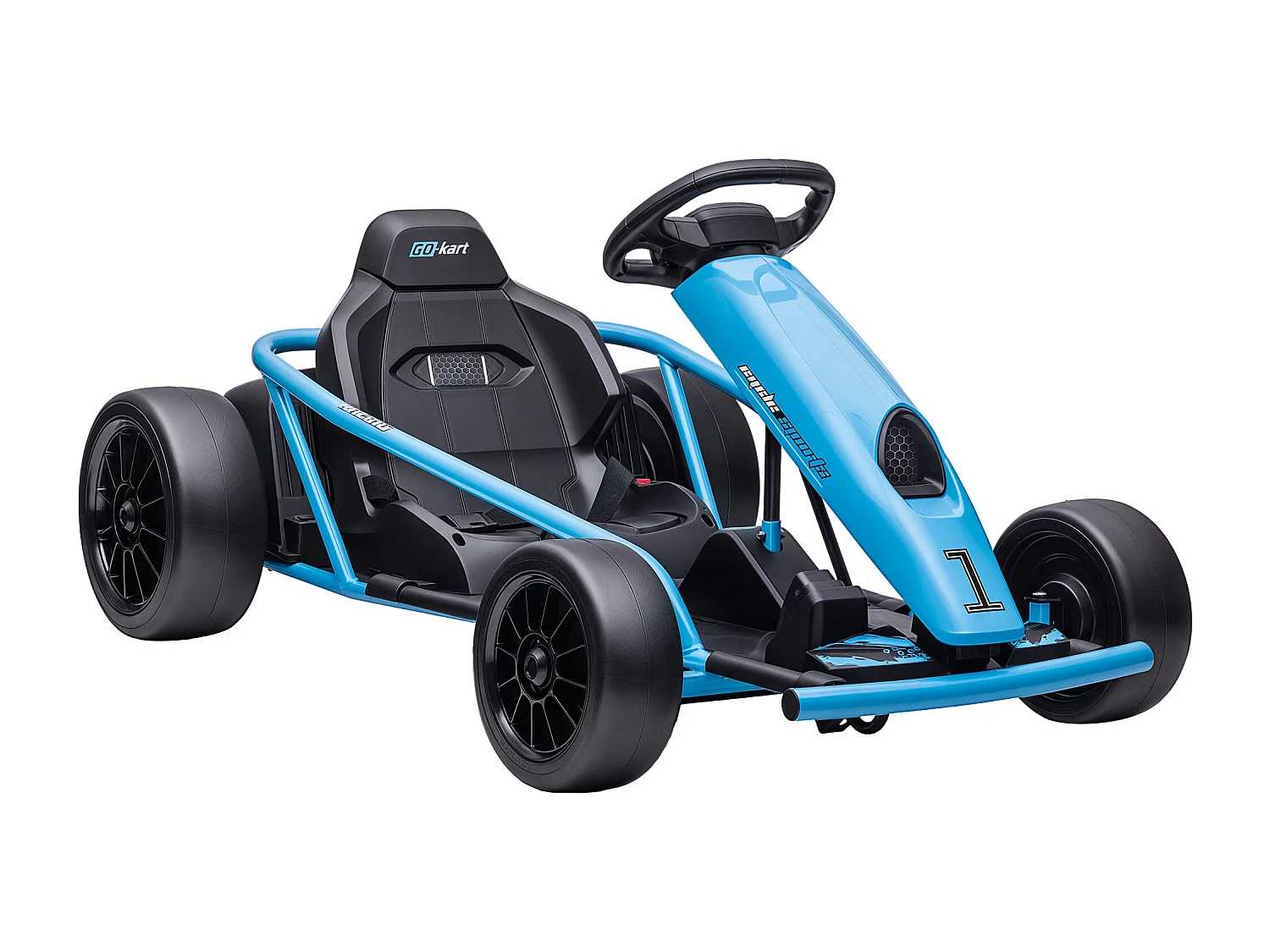 Go-Kart elettrico per bambini 8-12 anni in pp e metallo blu e nero