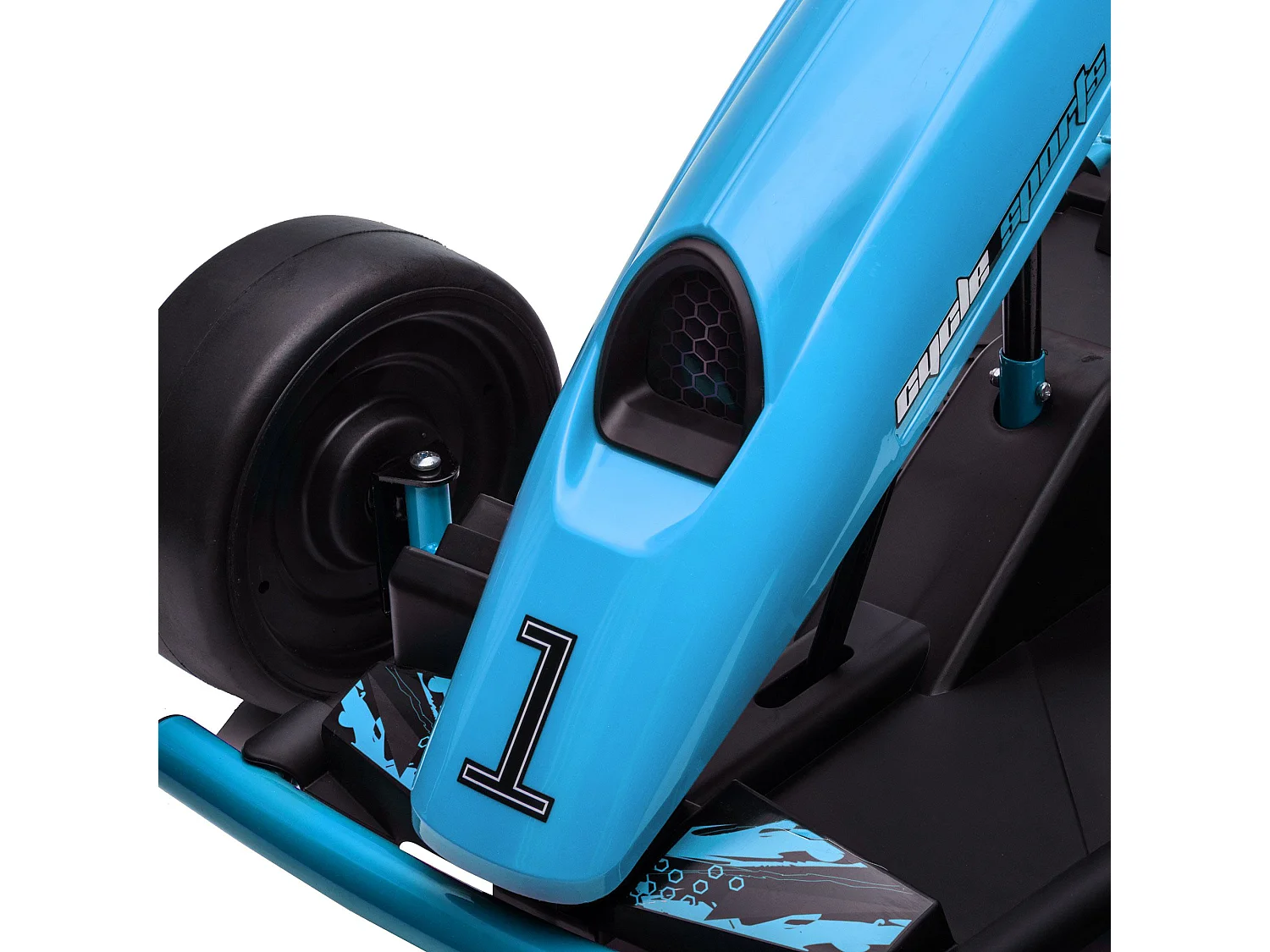 Go-Kart elettrico per bambini 8-12 anni in pp e metallo blu e nero