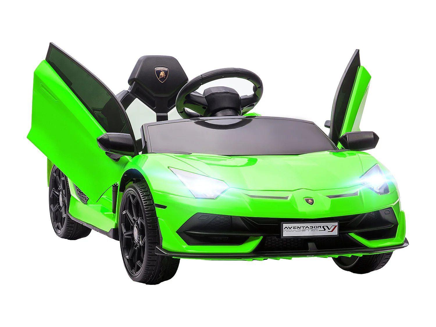 Macchina elettrica per bambini verde con telecomando