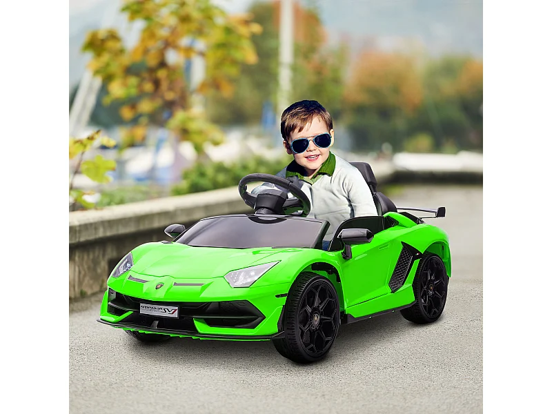 Macchina elettrica per bambini verde con telecomando