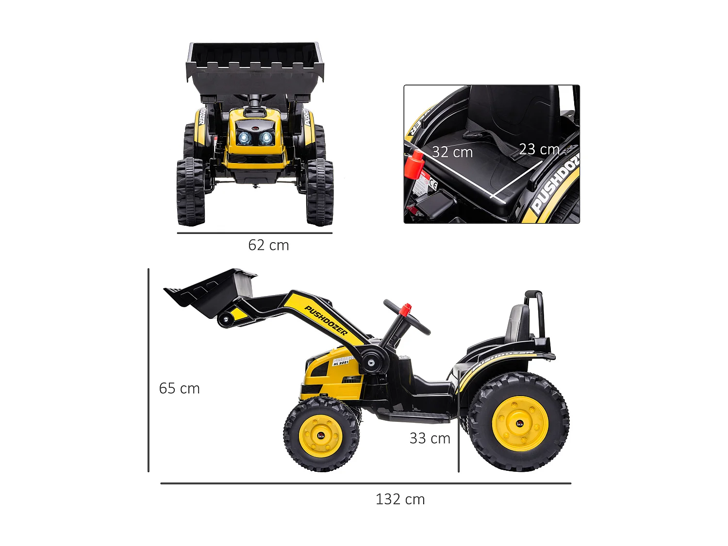Ruspa giocattolo a batteria con suoni e luci bambini 3-5 anni