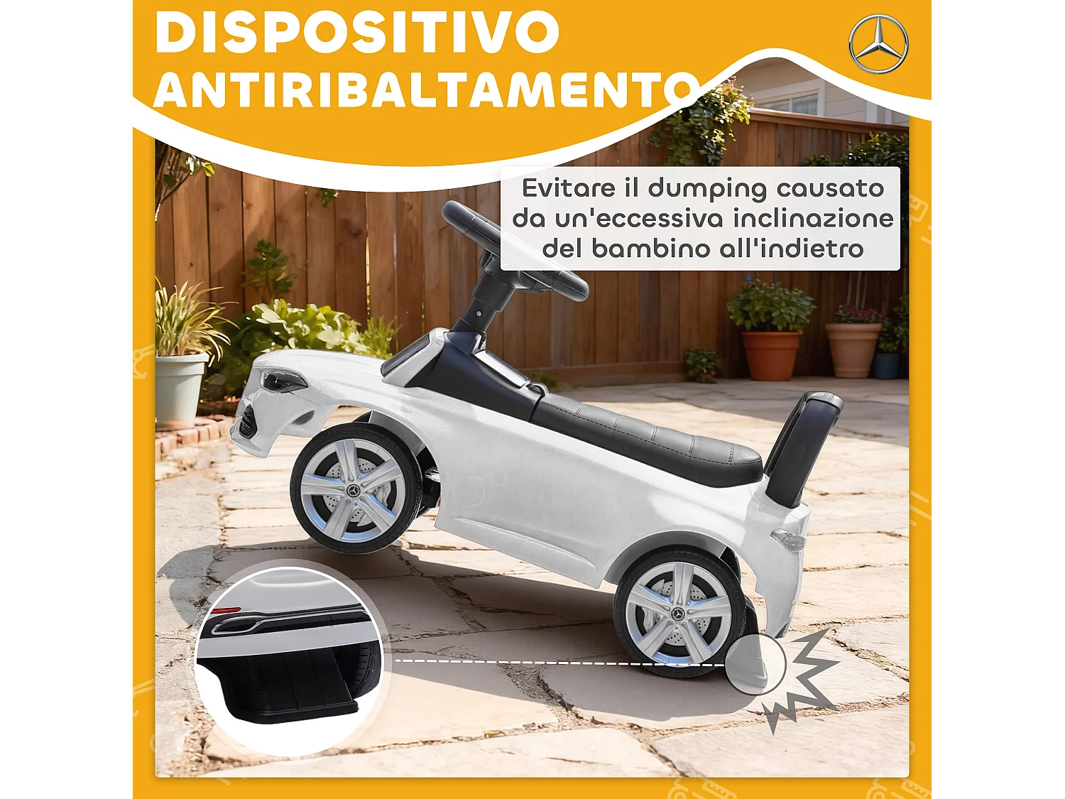 Macchina per bambini con licenza mercedes benz bianco