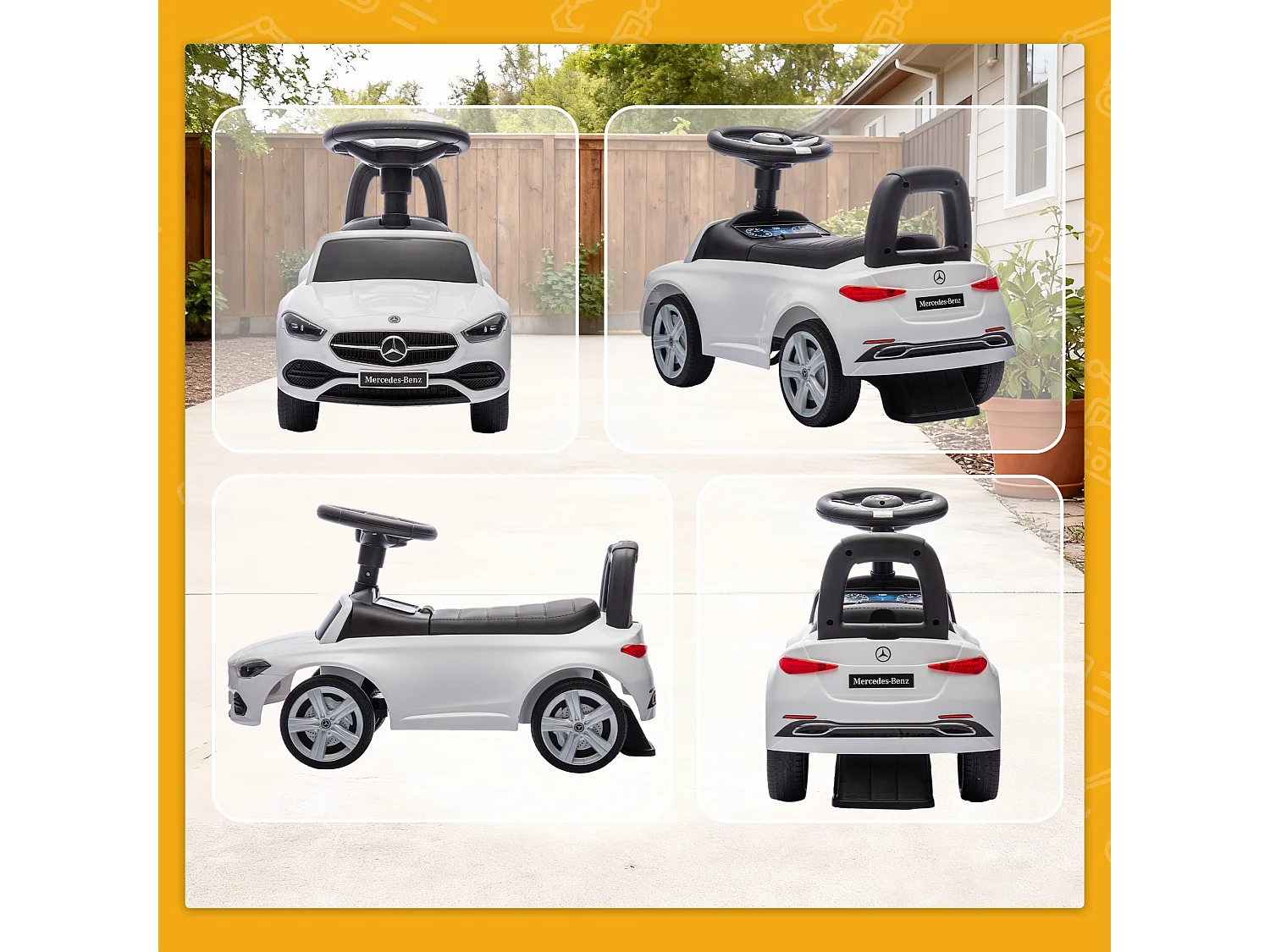 Macchina per bambini con licenza mercedes benz bianco