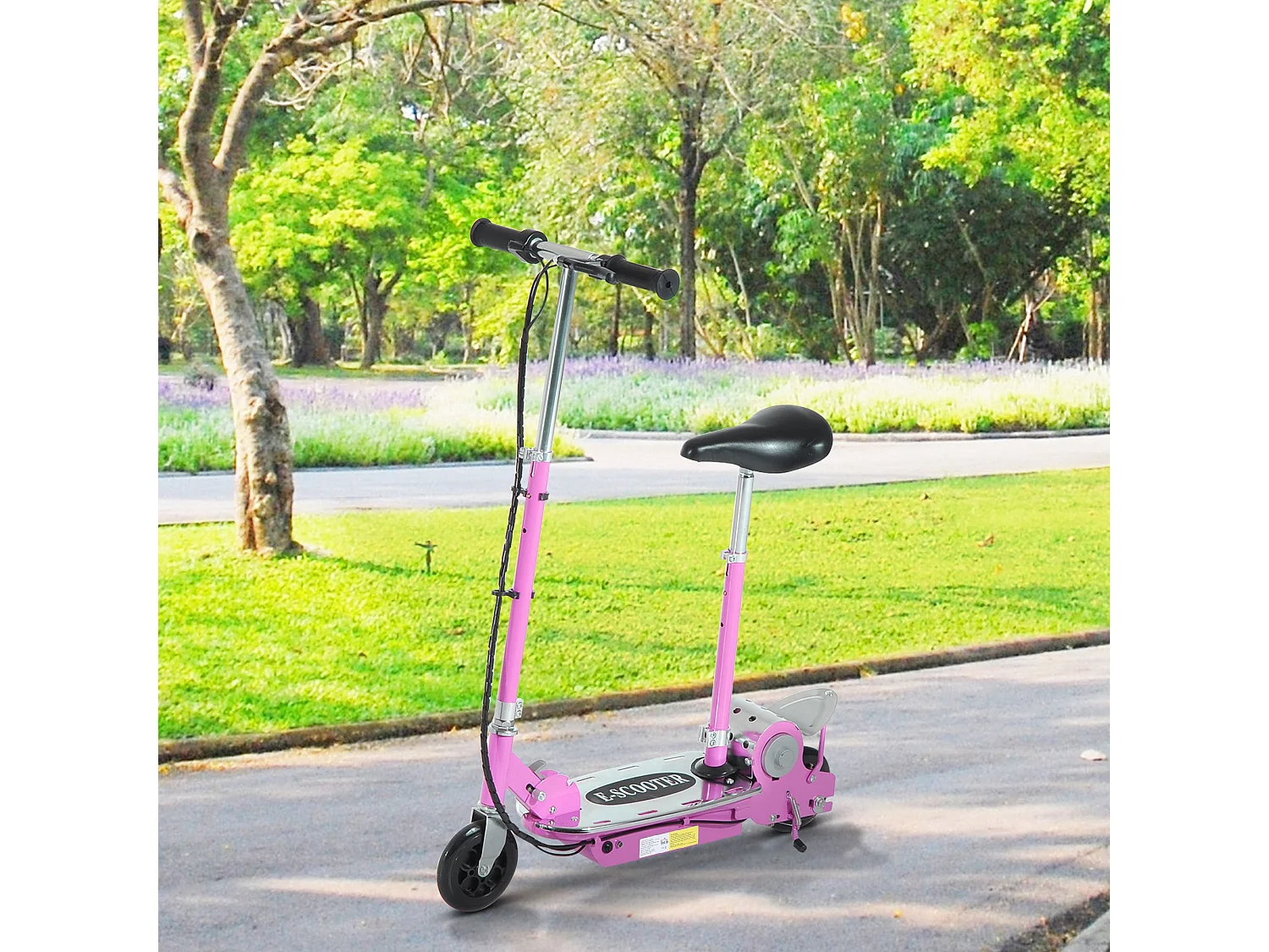 Monopattino elettrico 10km/h con sedile e manubrio regolabile rosa