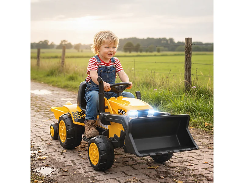 Escavatore per bambini elettrico 12v con benna e telecomando