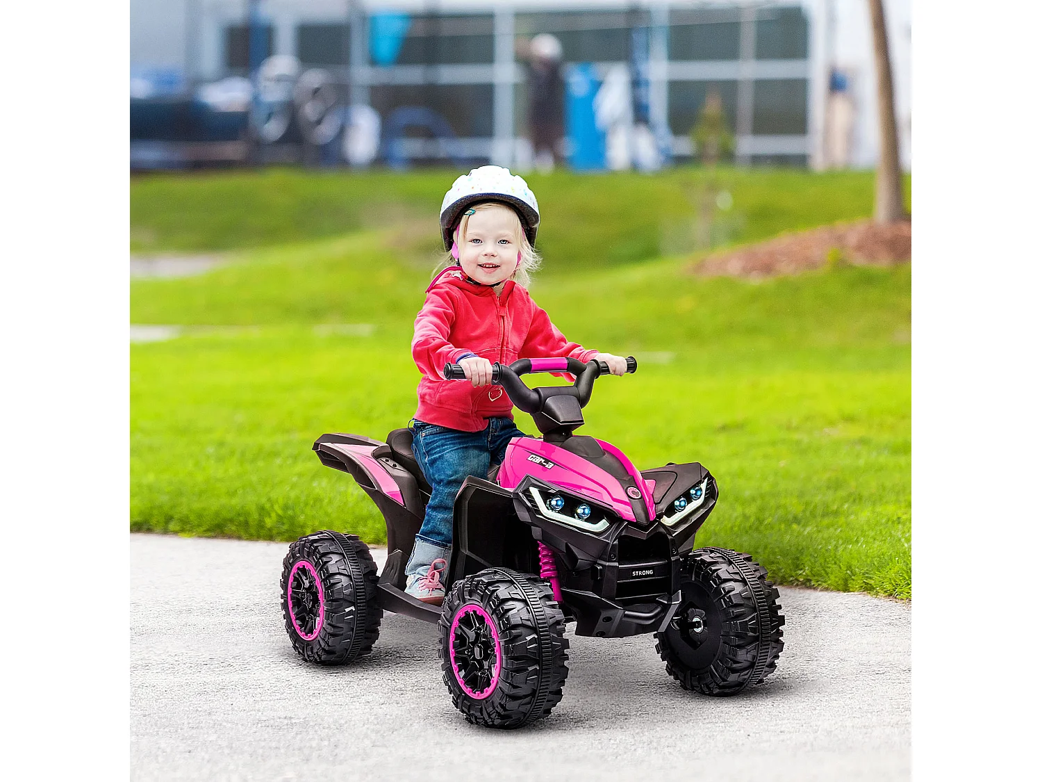 Quad per bambini 12v 2 velocità ruote con clacson rosa