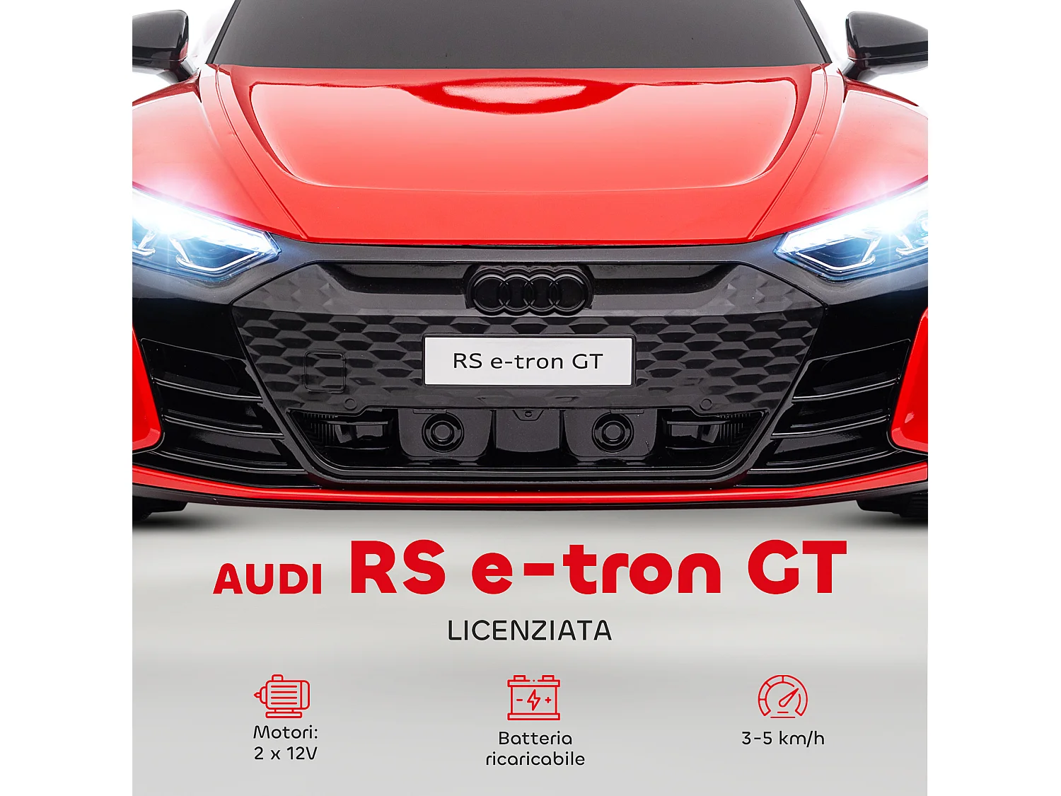 Macchina elettrica per bambini 5 anni max rossa e nera