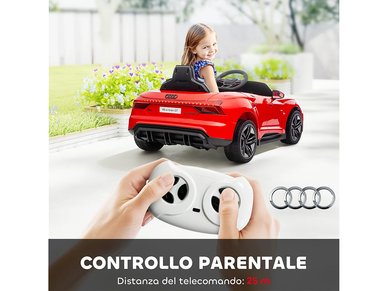 Macchina elettrica per bambini 5 anni max rossa e nera