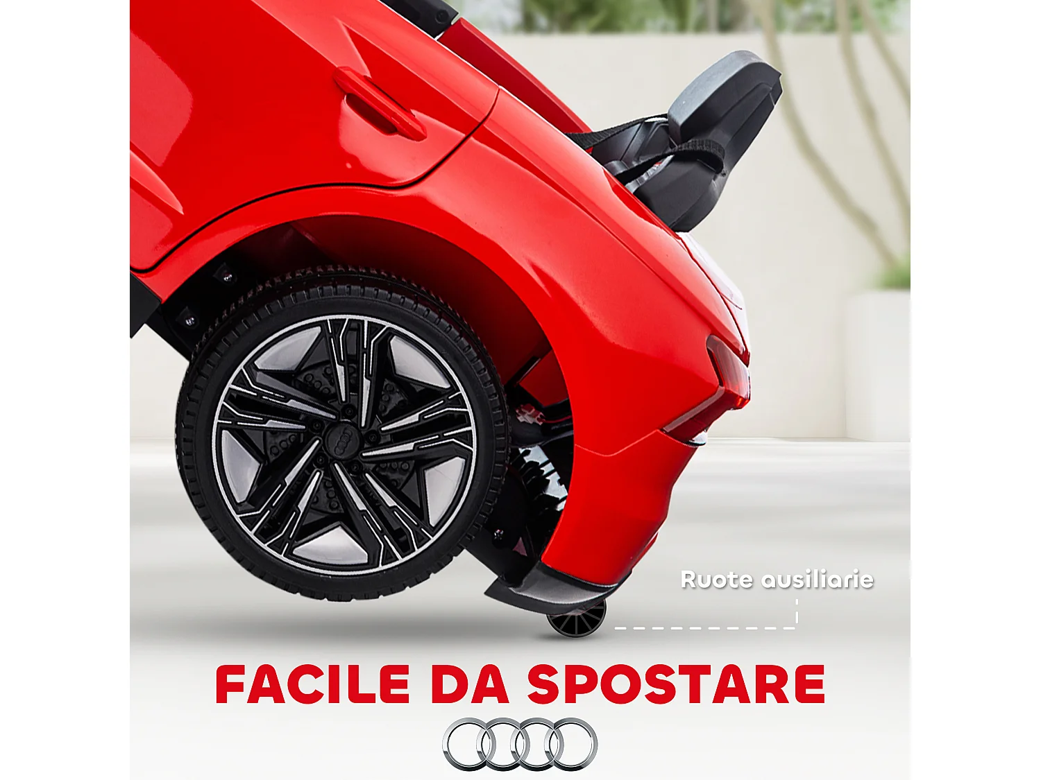 Macchina elettrica per bambini 5 anni max rossa e nera