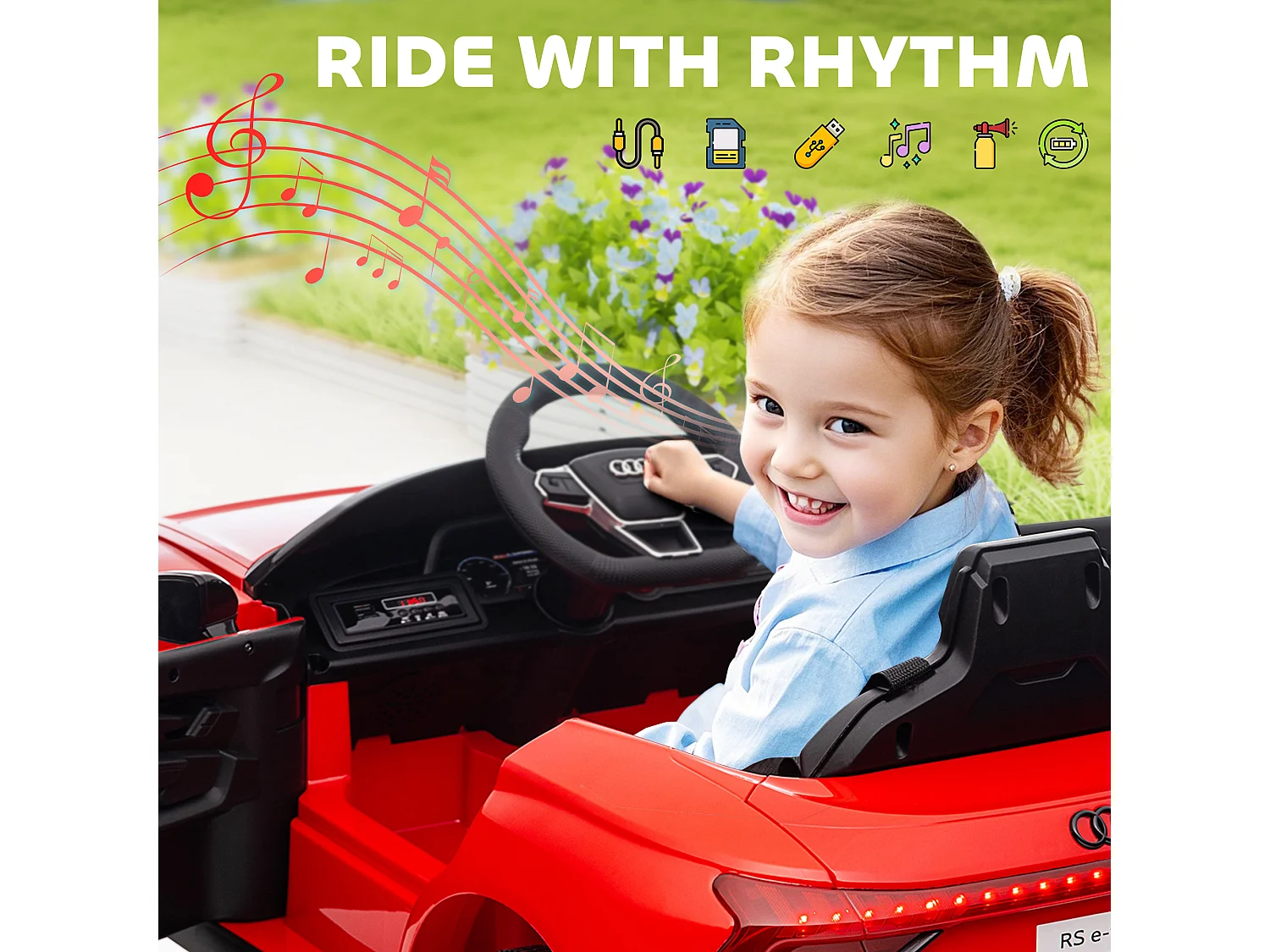 Macchina elettrica per bambini 5 anni max rossa e nera