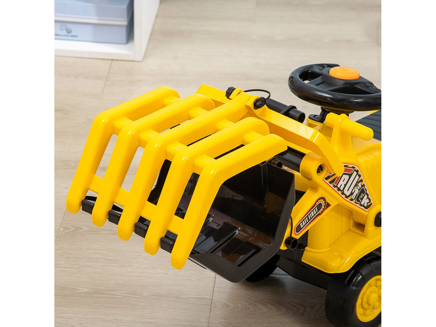 Escavatore a pedali bambini 2-4 anni con spazio portaoggetti