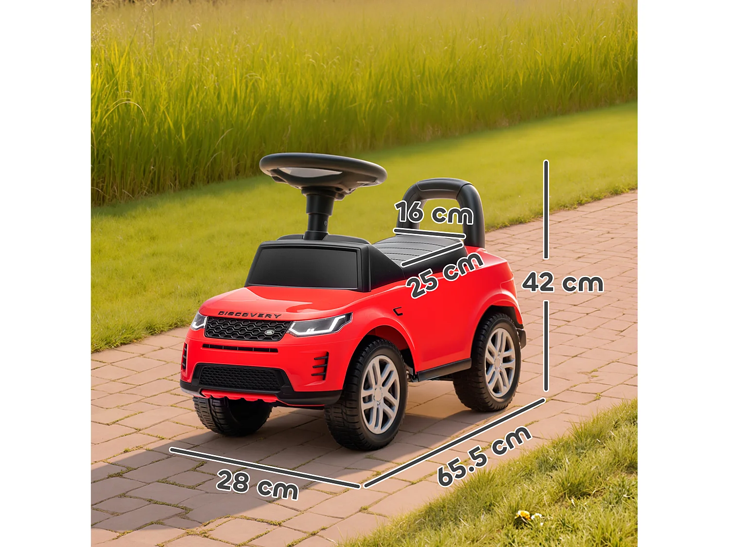 Macchina per bambini con licenza land rover discovery rosso