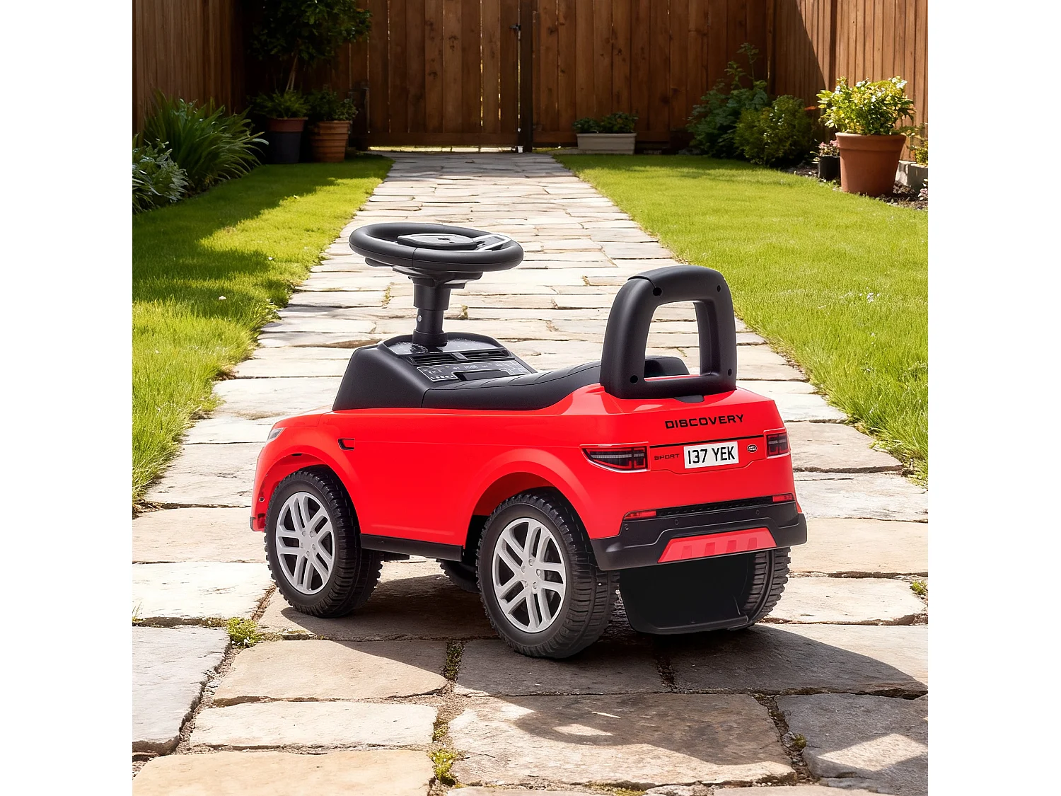 Macchina per bambini con licenza land rover discovery rosso