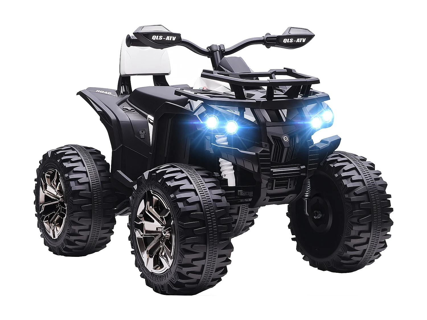 Quad elettrico per bambini 12v fari e attacco usb per musica bianco