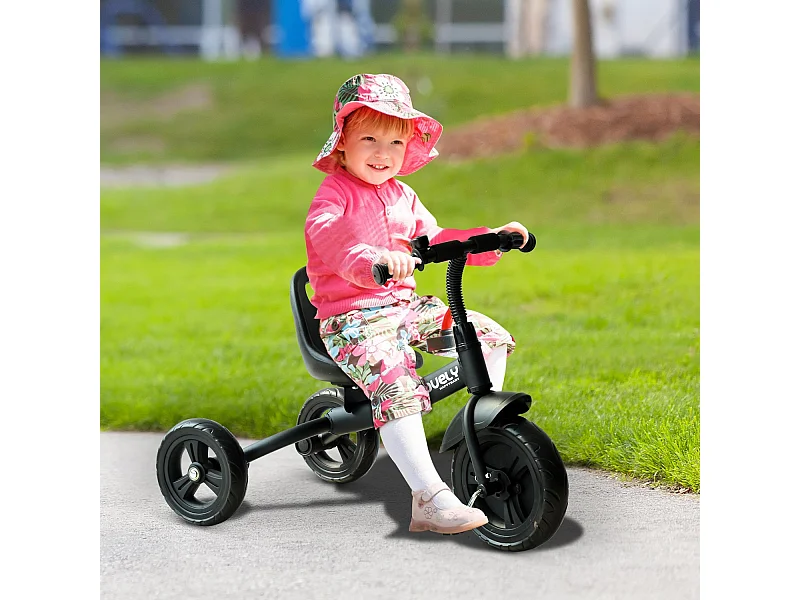 Triciclo per bambini con campanello e parafango nero