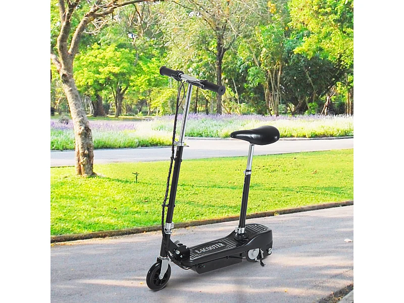 Monopattino pieghevole per bambini con seggiolino 78x37x99 cm nero