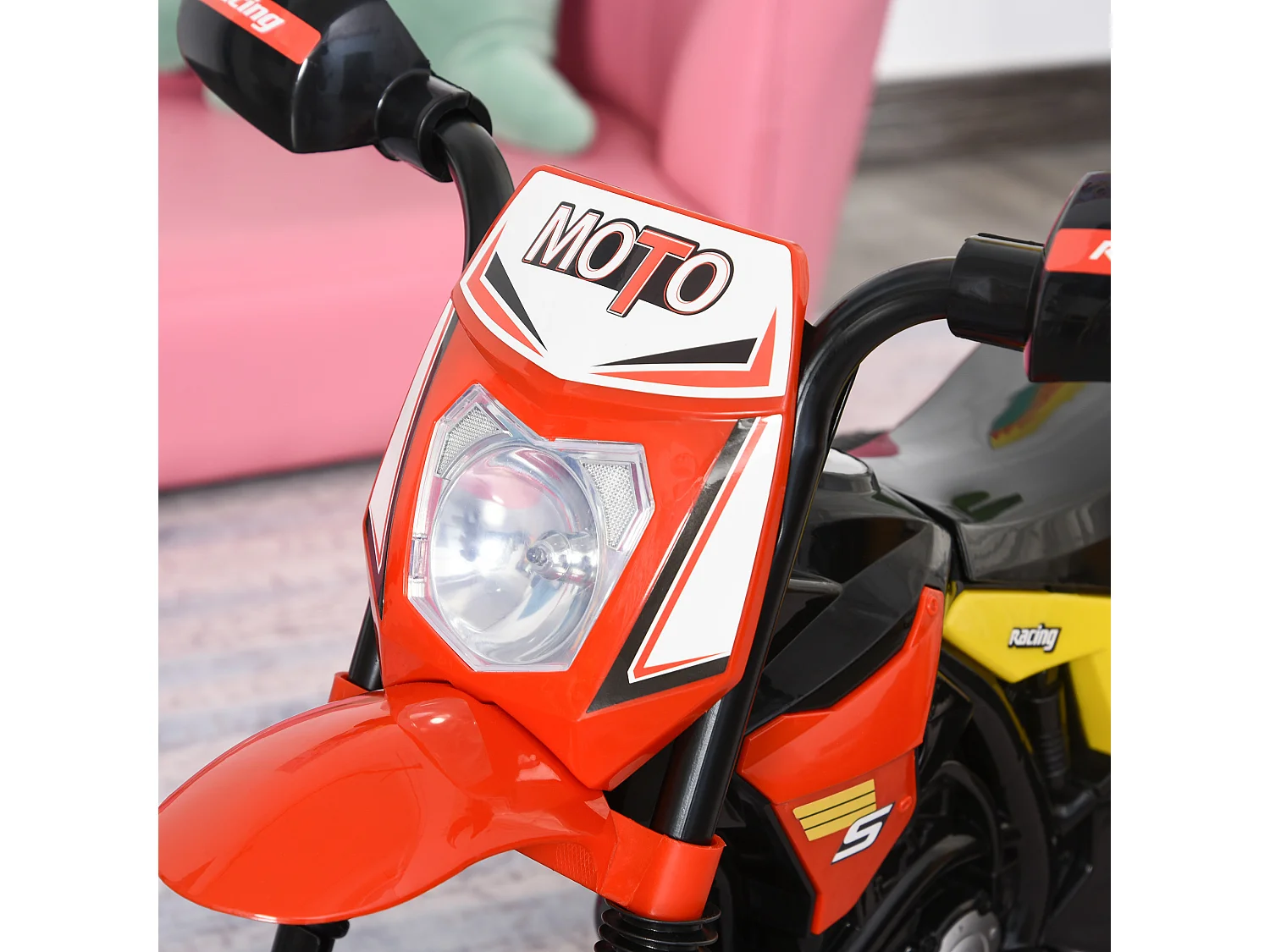 Triciclo stile moto per bambini a pedali luci suoni 71x40x51cm