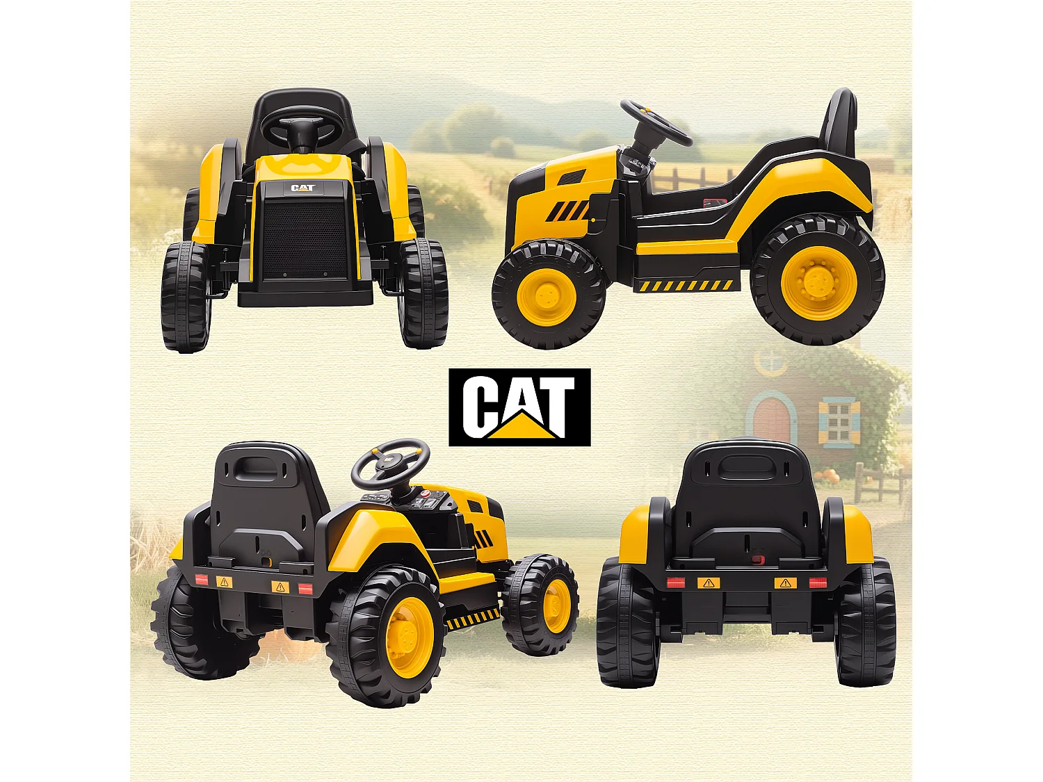Macchina elettrica per bambini 3-6 anni caterpillar con telecomando