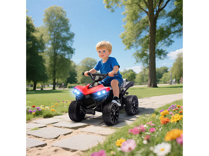 Quad elettrico per bambini 3-8 anni con luci e musica rosso