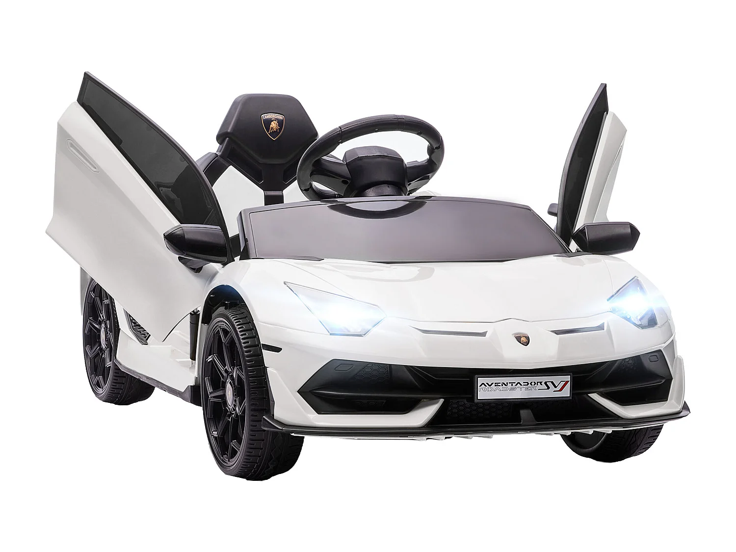 Macchina elettrica per bambini con telecomando bianca