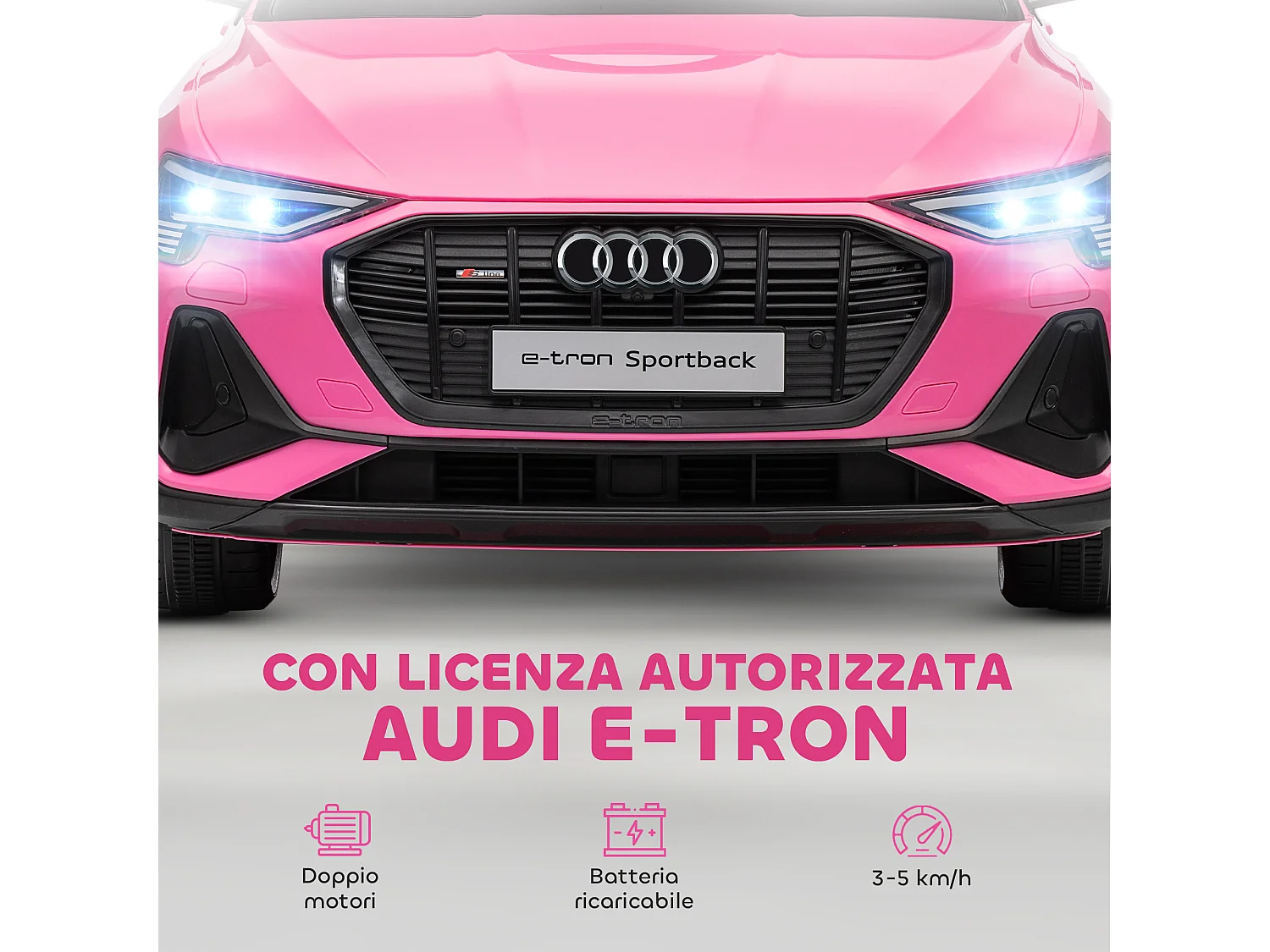 Macchina per bambini 3-5 anni 12v telecomando velocità 3-8km/h rosa